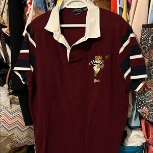 Polo by Ralph Lauren Maroon Shirt with Bear Logo